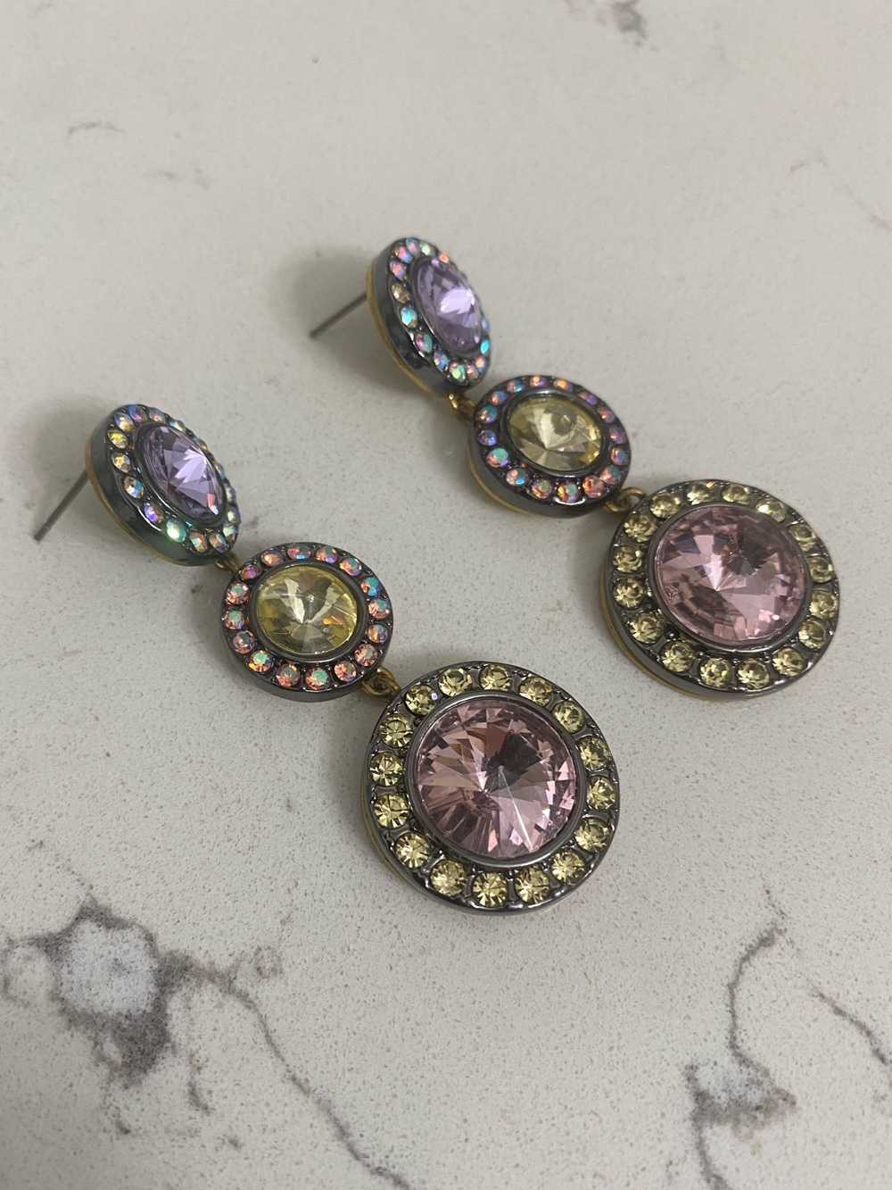 Kurt Geiger London Octavia Gemstone Linear Drop Earrings - Picture 2 of 3